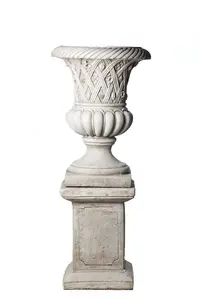 Large Edwardian Design Vase on Giant Square Plinth