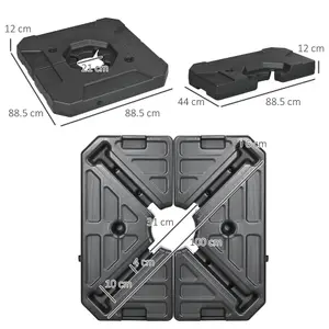 Outsunny Umbrella Weights for Offset Parasols, 110kg Sand or 70kg Water Filled