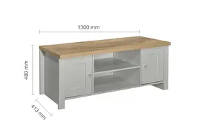 Birlea Highgate Large TV Unit Grey & Oak