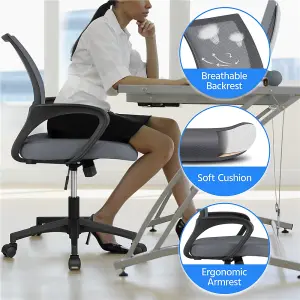 Yaheetech Ergonomic Mid-back Mesh Office Chair - Dark Grey