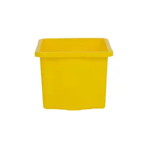 Wham 4x Stack & Store 24L Yellow Plastic Storage Boxes. Home, Office, Classroom, Playroom, Toys, Books. L42 x W32 x H25cm