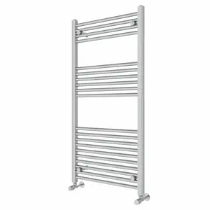 Wiest Straight Heated Towel Rail Radiator Bathroom Ladder Warmer Chrome / 120cm H x 60cm W x 3cm D