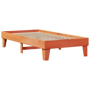 Berkfield Bed Frame without Mattress Wax Brown 100x200 cm Solid Wood Pine