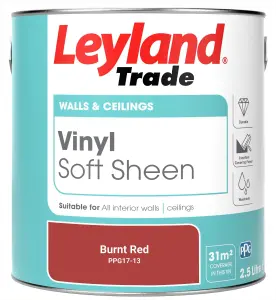 Leyland Trade Vinyl Soft Sheen Walls & Ceilings Emulsion Paint Burnt Red (PPG17-13) - 2.5L