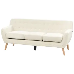 3 Seater Fabric Sofa Light Beige MOTALA