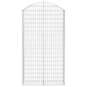 Berkfield Arched Gabion Basket 100x30x180/200 cm Galvanised Iron