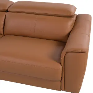 3 Seater Leather Sofa Golden Brown NARWIK