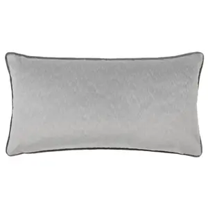 Throw Pillow Cover Silver / Rectangular / 30cm H x 60cm W x 1cm D