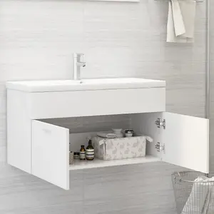 Berkfield Sink Cabinet White 90x38.5x46 cm Engineered Wood