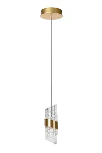 Lucide KLIGANDE - Pendant light - 13 cm - LED - 1x9W 2700K - Matt Gold / Brass