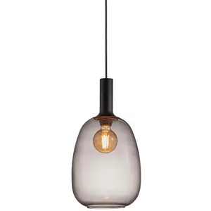 Nordlux Alton 23 Indoor Living Dining Glass Pendant Ceiling Light in Black (Diam) 23cm