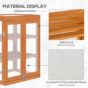 Outsunny 3-tier Wood Greenhouse Plant Storage Shelf Garden Cold Frame Grow House