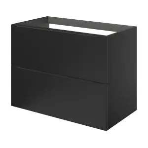 GoodHome Imandra Matt Black Wall-mounted Bathroom Cabinet (H) 600mm (W) 800mm