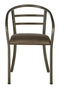 Interiors By Premier Industrial Design Armchair With Curved Backrest, Durable Comfortable Foundry Chair For Outdoor Sitting