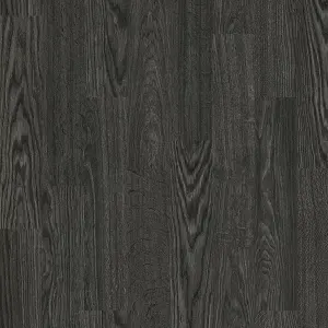 Black Wood Effect Flooring, Contract Commercial Heavy-Duty Vinyl Flooring with 2.4mm Thickness-14m(45'11") X 2m(6'6")-28m²