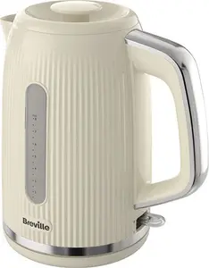 Breville Bold Vanilla Cream Electric Kettle | 1.7L | 3Kw Fast Boil | Cream & Silver Chrome [VKT223]