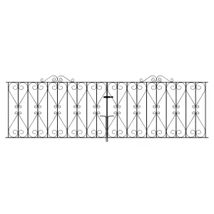 REGA Metal Scroll Double Driveway Garden Gate 3048mm GAP x 914mm High RDZP19