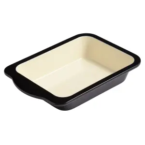 Baker & Salt 22cm Baking Dish, Black & Cream Two Tone Enamel