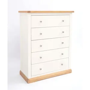 Trevi 5 Drawer Chest of Drawers Chrome Knob