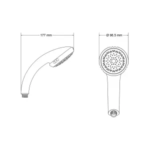 Mira Response White 4-spray pattern Shower head, 230mm