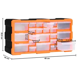 Berkfield Multi-drawer Organiser with 22 Drawers 49x16x25.5 cm