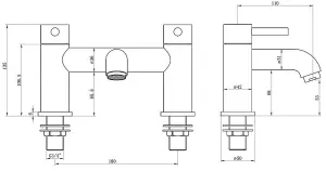 Aquarius Zanelli Bath Filler Tap Brushed Brass AQ3064