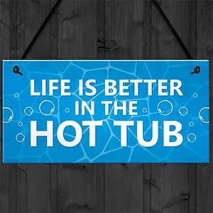 Red Ocean Hot Tub Novelty Plaque For Garden Hot Tub Garden Shed Novelty Home Decor Gifts