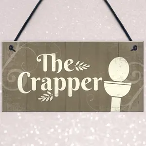 Red Ocean The Crapper Shabby Chic Bathroom Signs And Plaques Funny Novelty Toilet Sign For Door Wall Decor Gifts