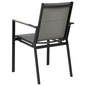 Set of 6 Garden Chairs BUSSETO Metal Black