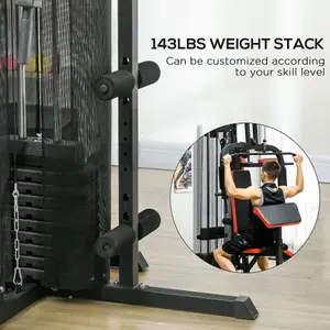 SPORTNOW Multi Gym Workout Station with Sit Up Bench, Push Up Stand, Dip Bars