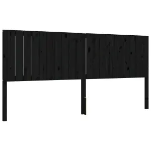 Berkfield Bed Frame with Headboard Black 200x200 cm Solid Wood