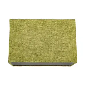 Contemporary and Sleek Olive Linen Fabric Rectangular Lamp Shade 60w Maximum