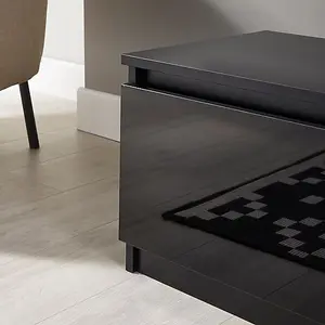 Modern TV Stand Cabinet Black 140cm Matt Gloss Suitable for 42 49 50 55 65 Inch TV's