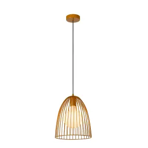 Lucide Macarons Retro Pendant Light 24.5cm- 1xE27 - Ocher Yellow