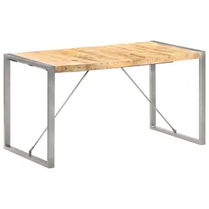 Cheyenne Dining Table Solid Wood Natural / Grey / H75 x L140 x W70cm