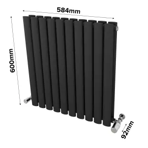 Ximax Fortuna Duplex FORD600584A Anthracite Gas Vertical Designer 2287BTU Radiator, (W)584mm x (H)600mm