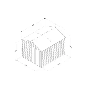 Beckwood 8x10 Apex Shed - No Windows - Double Door