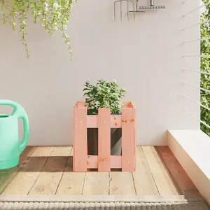 Berkfield Garden Planter with Fence Design 30x30x30 cm Solid Wood Douglas