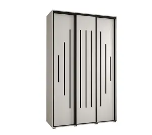 Cannes XII Sliding Door Wardrobe W150cm - Bright White Storage for Contemporary Living