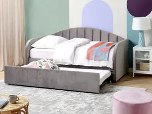 Velvet EU Single Trundle Bed Grey EYBURIE