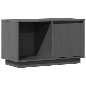 vidaXL TV Cabinet Grey 74x35x44 cm Solid Wood Pine