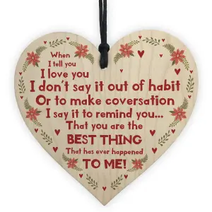 Valentines Gift For Him Her Thank You Gift Wooden Heart Anniversary Present Keepsake