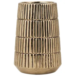 Decorative Vase QANAWAT Ceramic Gold