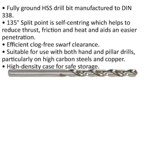 High Speed Clog Free HSS Drill Bit Set - 10 Pack 5.5 x 90mm