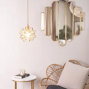 ValueLights Reine Easy Fit Glass Flower Pendant Ceiling Light Shade / Table Lampshade - Clear