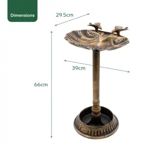 GardenKraft 17390 Bird Bath with Built-In Base Planter