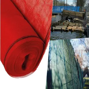 Pegdev - PDL - Red Windbreaker Shade Netting - Professional UV Stabilised Polyethylene Monofilament, Garden, Sports Fields (26m)