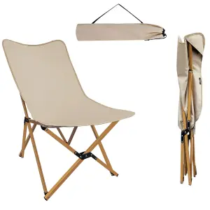 Folding Camping Chair  Portable Canvas Butterfly Chair for Adults Up to 150kg