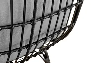 Furniturebox UK Black Rattan Garden Egg Chair PE Resin Rattan for Outdoors and Luxuriously Thick Cushions - Garden & Patio Chair