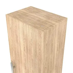 Rinse Bathrooms Designer 1200mm Wall Mounted Tall Unit Bathroom Storage Unit Tall Bathroom Storage Cabinet Light Oak